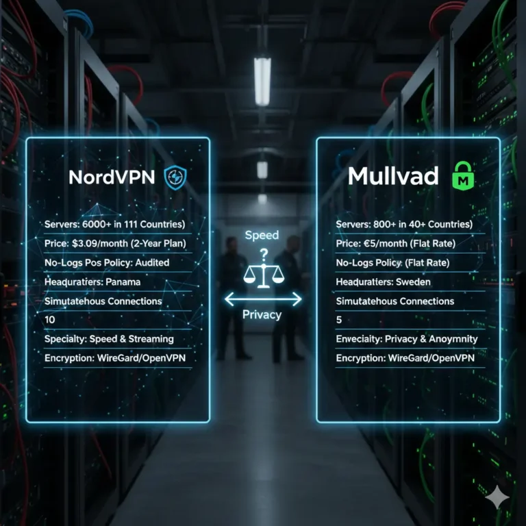 NordVPN Vs MullVad VPN Comparison