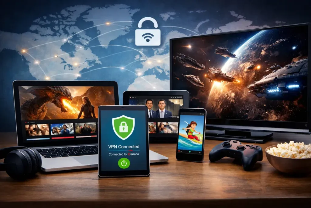 streaming across multiple devices using a VPN