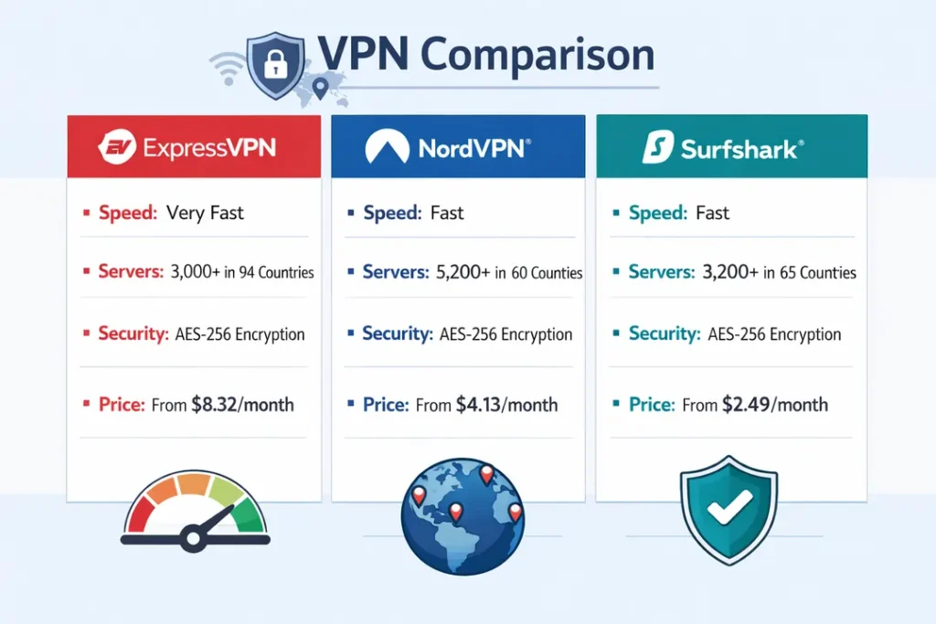 clean editorial VPN comparison