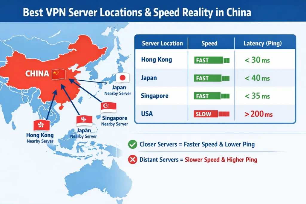 Best Server Locations & Speed Reality in China