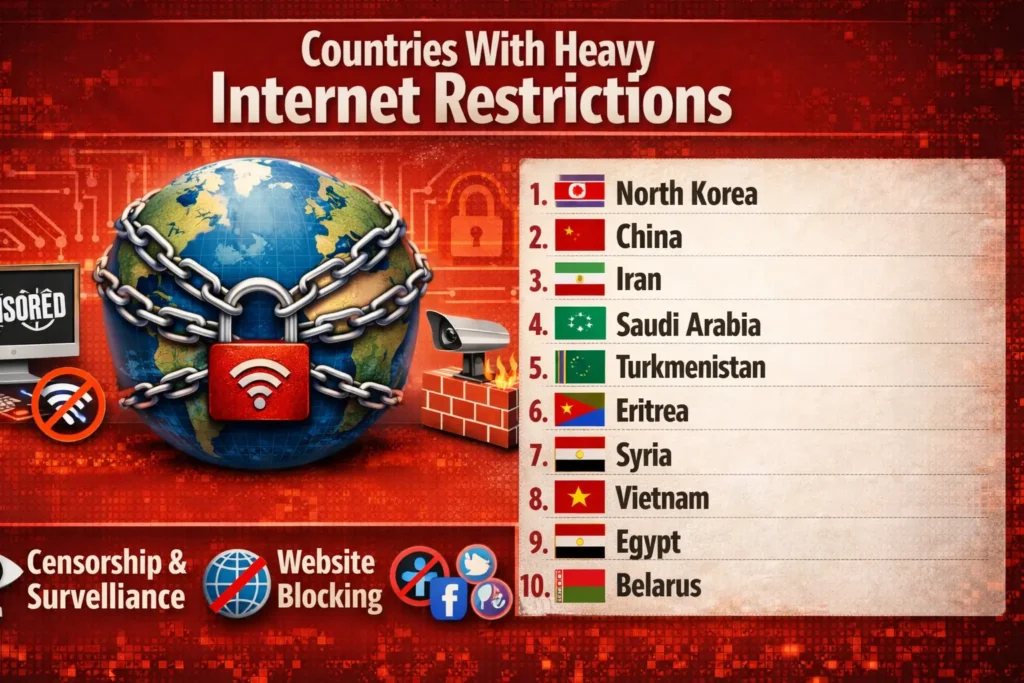 Countries With Heavy Internet Restrictions