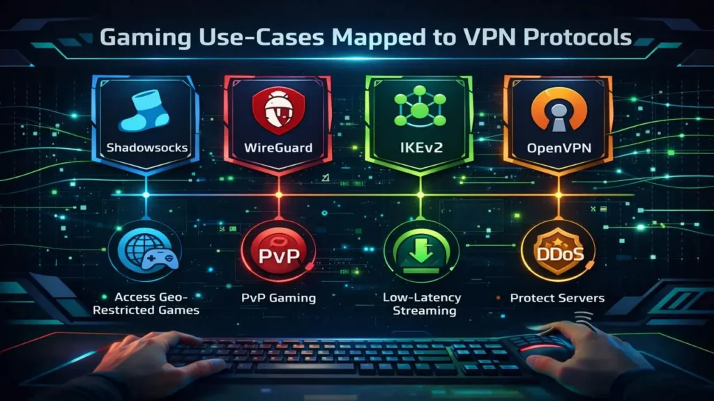 Gaming Use-Cases Mapped to VPN Protocols