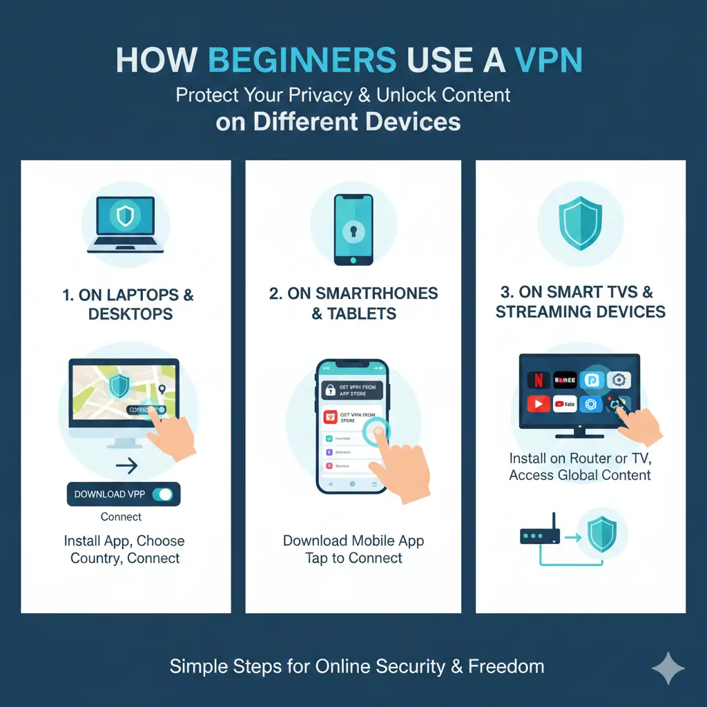 How Beginners Use a VPN on Different Devices
