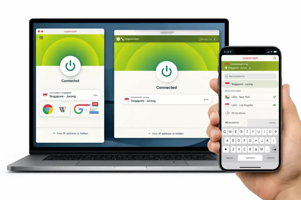 ExpressVPN connected to Japan server from Thailand