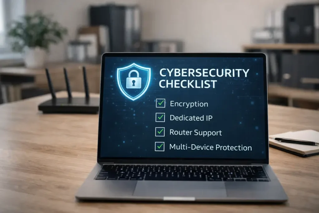 Checklist of security features for choosing a business VPN