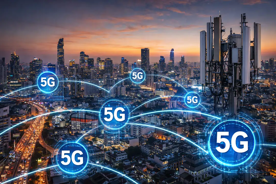 "5G mobile network coverage in Bangkok urban environment