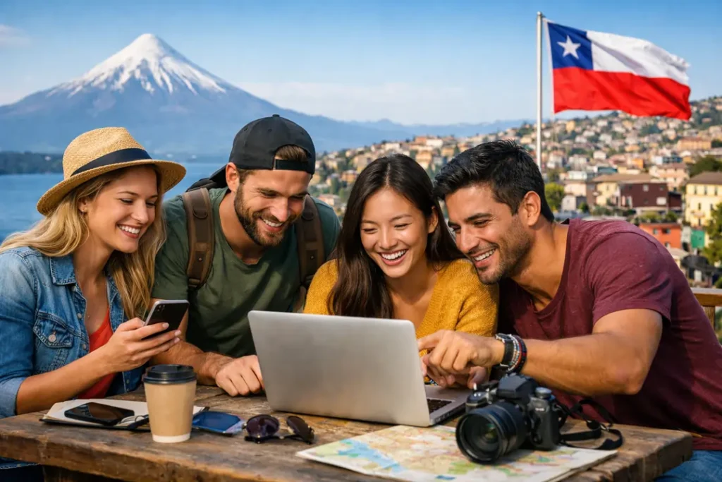 Expats and travellers in chile surfing the internet