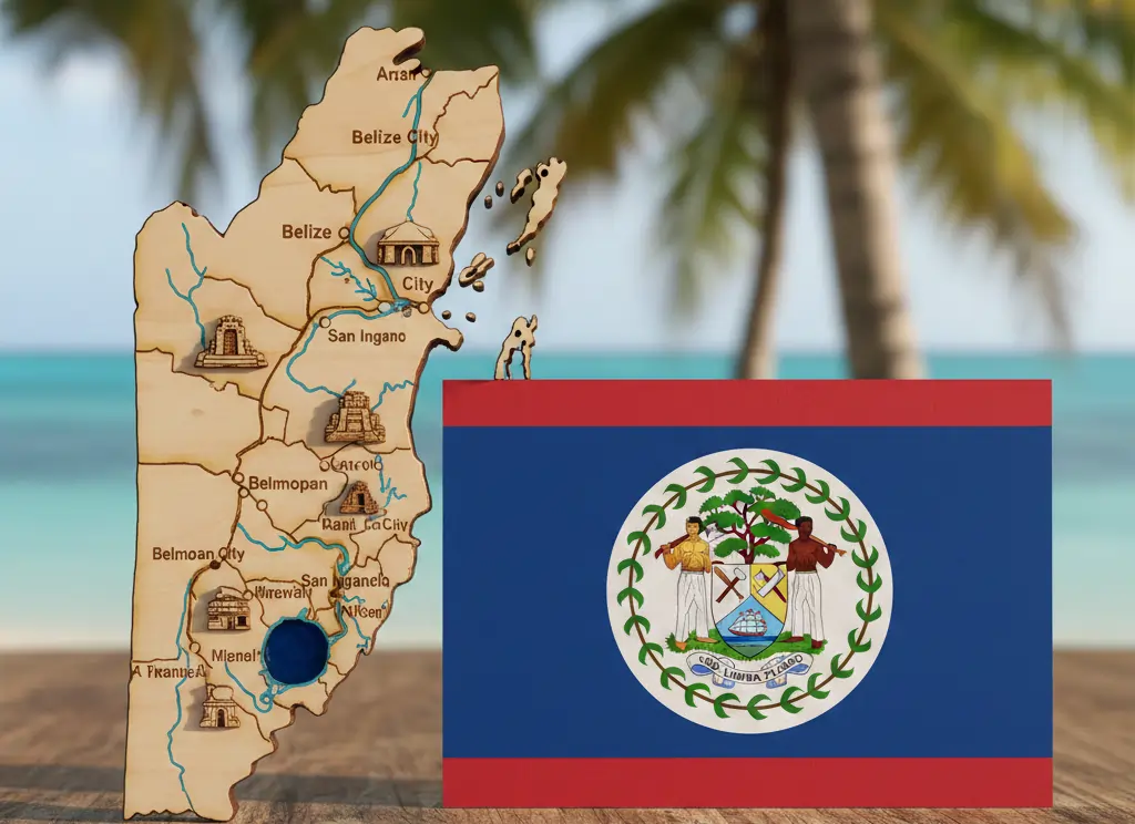 Belize Map and Flag